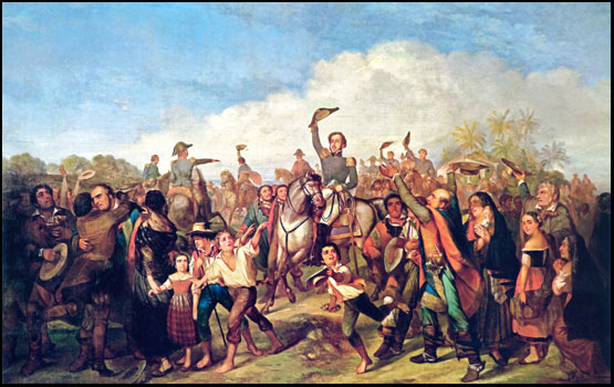 Painting of Prince Pedro giving the news of the Brazilian independence in 7 September 1822.