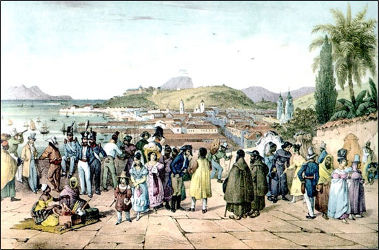 Painting of of Rio de Janeiro from the church of the monastery of São Bento (Saint Benedictus).