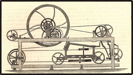 Illustration of a spinning mule