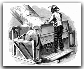 Illustration of slave operating a cotton gin