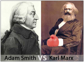 Image of Adam Smith and Karl Marx