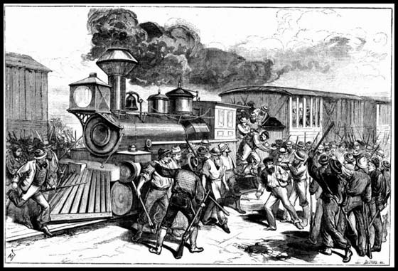 Illustration of railroad worker strike