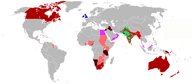 Map of the British Empire at it's greatest reach