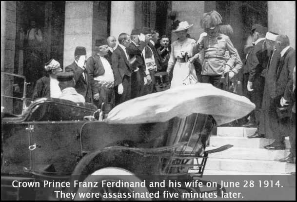 Image of Archduke Ferdinand just before his assassination .