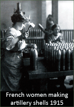 Image of French women making artillery shells