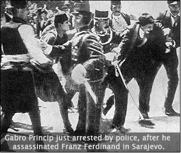 Image of Gabro Princip just after he assassinated Archduke Ferdinand.