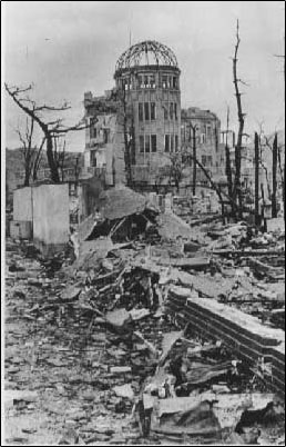 Image of Hiroshima after the atomic bombing of the city by the U.S. in August 1945.